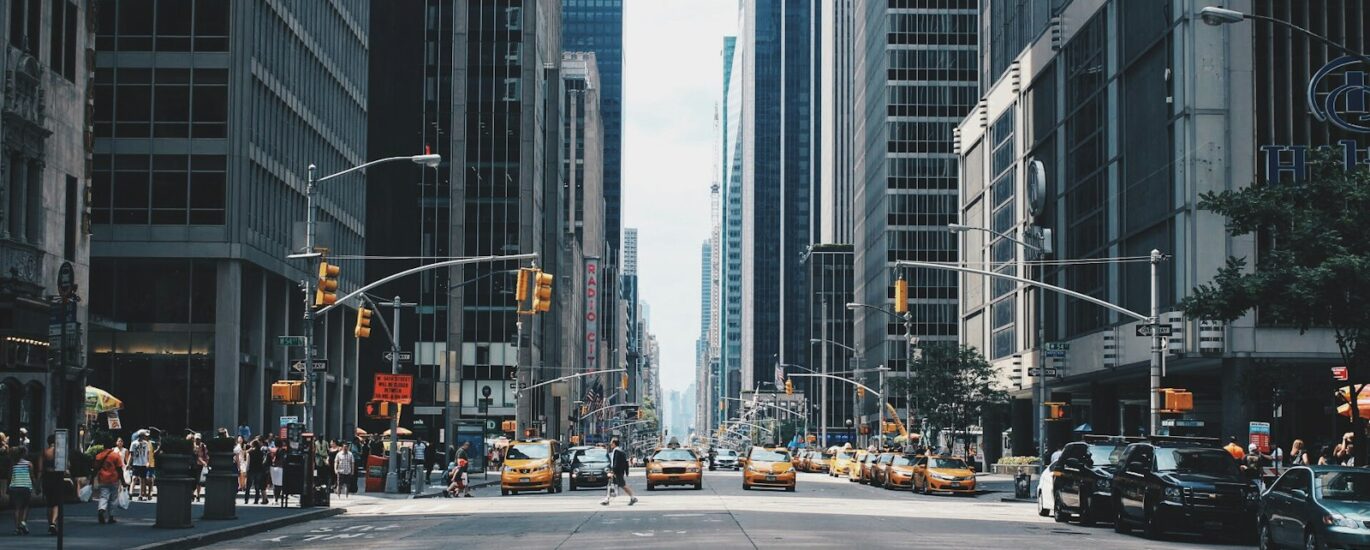 City street and navigation context representing local private investigator search intent